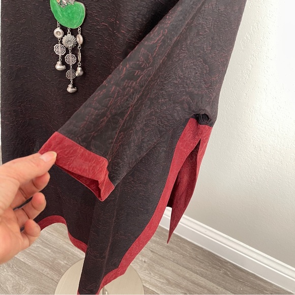 Designer Luxurious Chinese Brown Dress Cheongsam Qipao Size: S | Traditional Chi - Picture 11 of 13